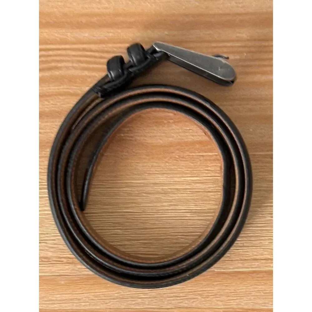Nike Golf Men's Black Textured Leather Belt Double Row Stitching Sz 40